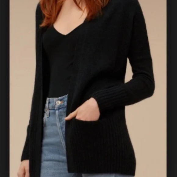 Aritzia Talula Lenox Cashmere Blend Cardigan - Black - Picture 2 of 6
